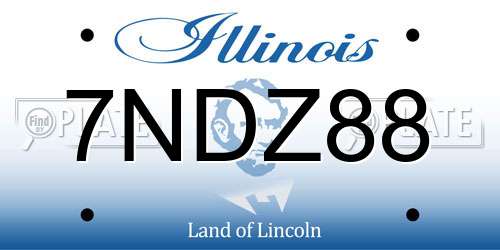 7NDZ88 Illinois License Plate