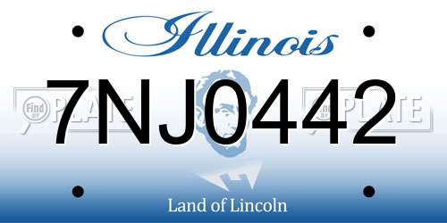 7NJ0442 Illinois License Plate