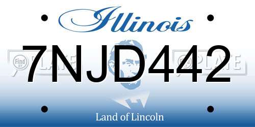 7NJD442 Illinois License Plate