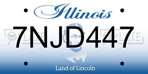 7NJD447 Illinois License Plate