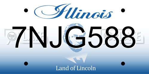7NJG588 Illinois License Plate