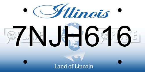 7NJH616 Illinois License Plate