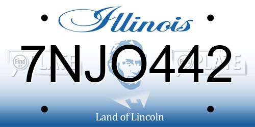 7NJO442 Illinois License Plate