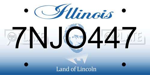 7NJO447 Illinois License Plate