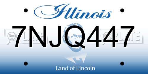 7NJQ447 Illinois License Plate