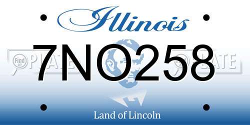 7NO258 Illinois License Plate