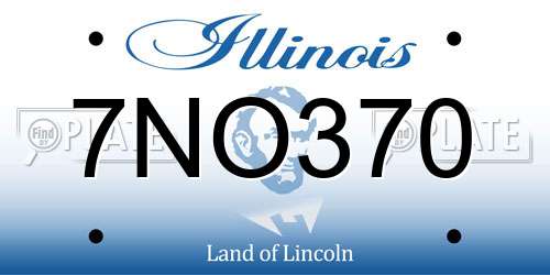 7NO370 Illinois License Plate