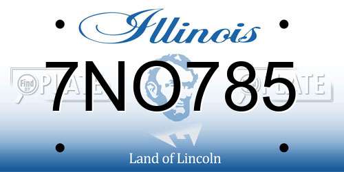 7NO785 Illinois License Plate