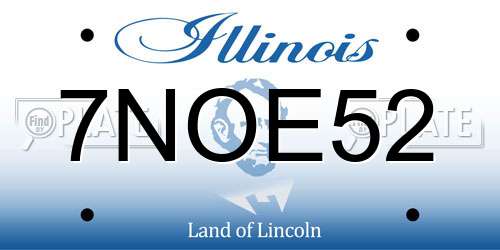 7NOE52 Illinois License Plate