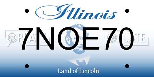 7NOE70 Illinois License Plate
