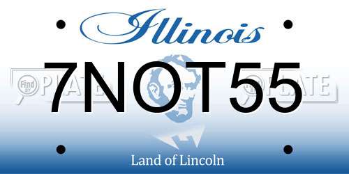 7NOT55 Illinois License Plate
