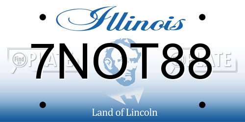 7NOT88 Illinois License Plate