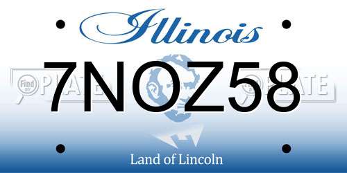 7NOZ58 Illinois License Plate