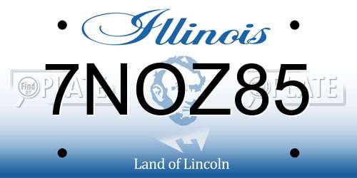7NOZ85 Illinois License Plate