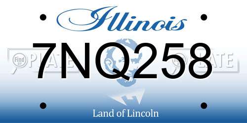 7NQ258 Illinois License Plate