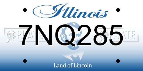 7NQ285 Illinois License Plate