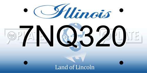 7NQ320 Illinois License Plate