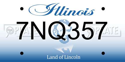 7NQ357 Illinois License Plate