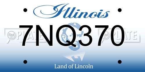 7NQ370 Illinois License Plate