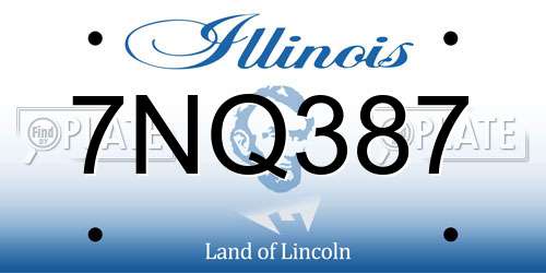 7NQ387 Illinois License Plate