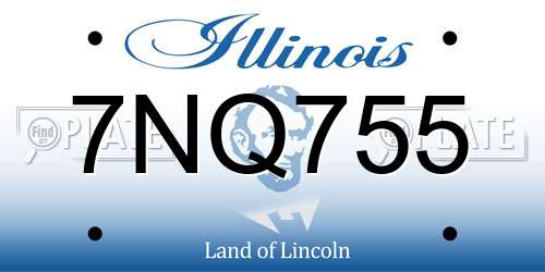 7NQ755 Illinois License Plate