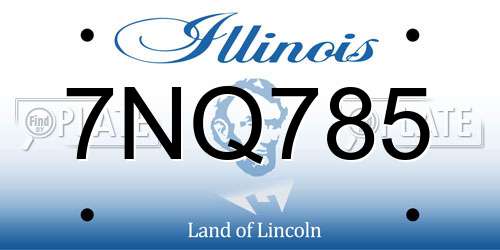 7NQ785 Illinois License Plate