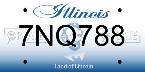 7NQ788 Illinois License Plate