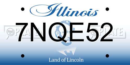 7NQE52 Illinois License Plate
