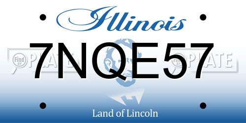 7NQE57 Illinois License Plate