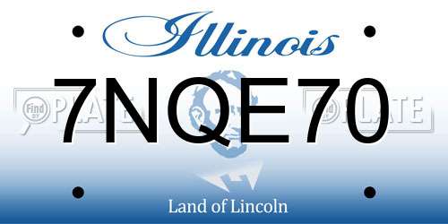 7NQE70 Illinois License Plate