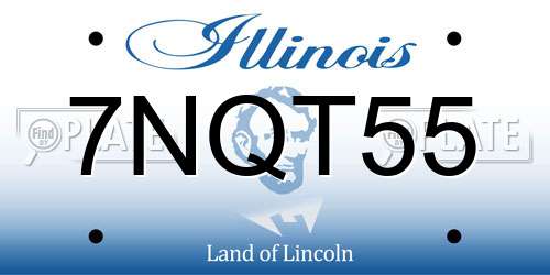 7NQT55 Illinois License Plate