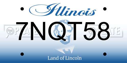 7NQT58 Illinois License Plate