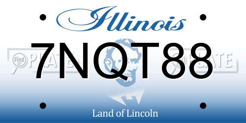 7NQT88 Illinois License Plate