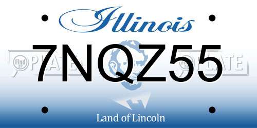 7NQZ55 Illinois License Plate