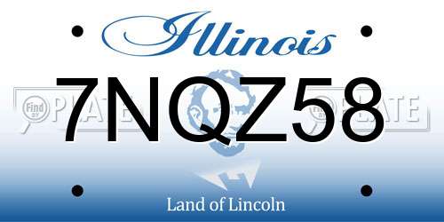 7NQZ58 Illinois License Plate