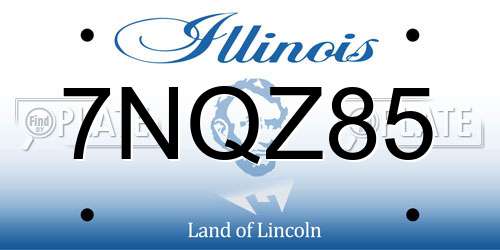 7NQZ85 Illinois License Plate