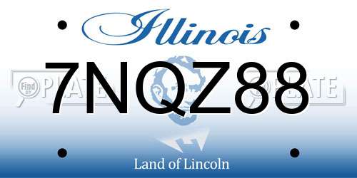 7NQZ88 Illinois License Plate