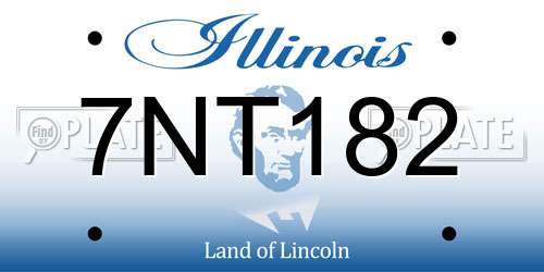 7NT182 Illinois License Plate