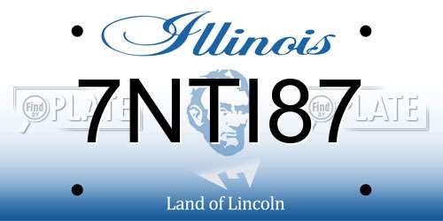 7NTI87 Illinois License Plate