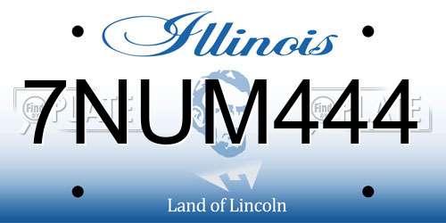 7NUM444 Illinois License Plate
