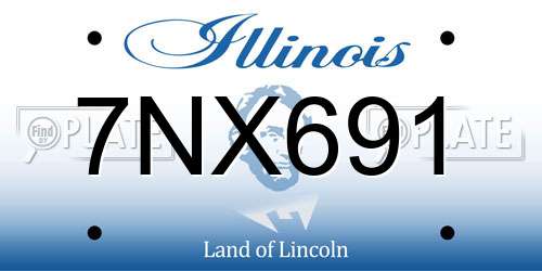 7NX691 Illinois License Plate