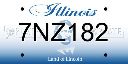 7NZ182 Illinois License Plate