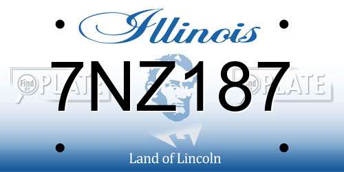7NZ187 Illinois License Plate