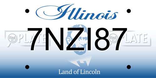 7NZI87 Illinois License Plate