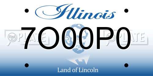 7O00P0 Illinois License Plate
