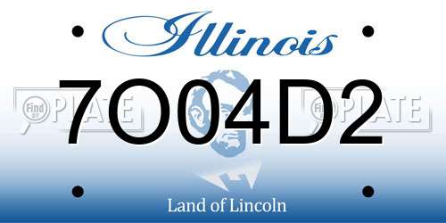 7O04D2 Illinois License Plate