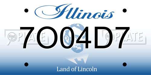 7O04D7 Illinois License Plate