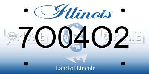 7O04O2 Illinois License Plate
