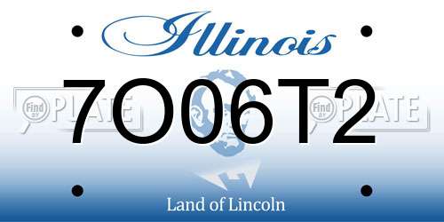 7O06T2 Illinois License Plate