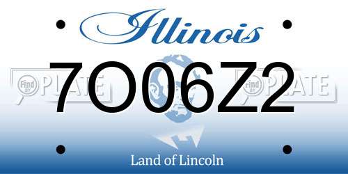 7O06Z2 Illinois License Plate
